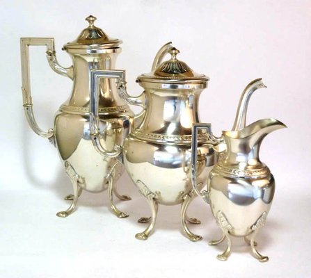 Antique Jugendstil Silver Metal Tea Set from WMF, 1900s-GKB-708669