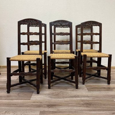 Antique Kitchen Chairs, Set of 6-ALF-2033563