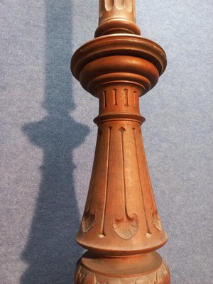 Antique Lamp Base in Oak, 1900-AWH-1328216