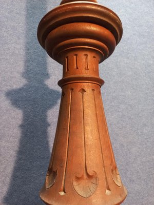 Antique Lamp Base in Oak, 1900-AWH-1328216