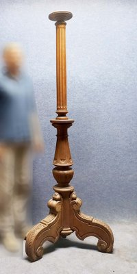 Antique Lamp Base in Oak, 1900-AWH-1328216