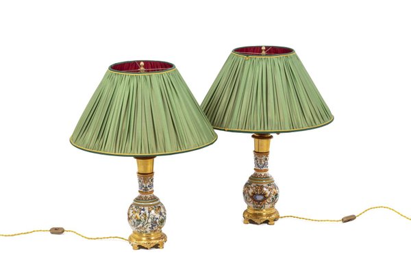 Antique Lamps in Gien Porcelain-CEJ-1256714