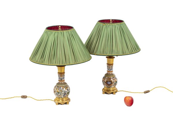 Antique Lamps in Gien Porcelain-CEJ-1256714