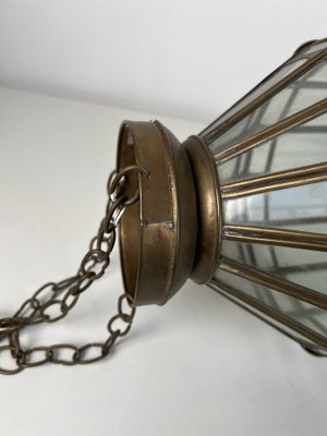 Antique Lantern Hanging Lamp in Sanded Glasses & Metal-KKG-1364448