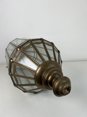 Antique Lantern Hanging Lamp in Sanded Glasses & Metal-KKG-1364448