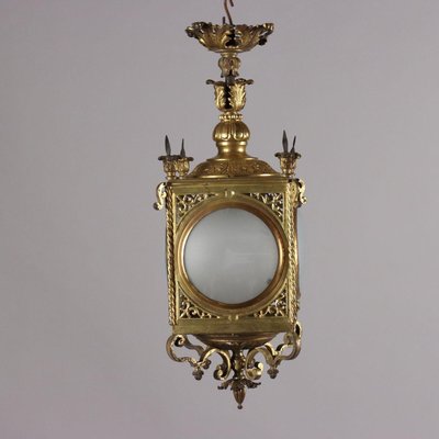 Antique Lantern in Gilded Bronze with Decorations, Early 20th Century-VMM-2023818