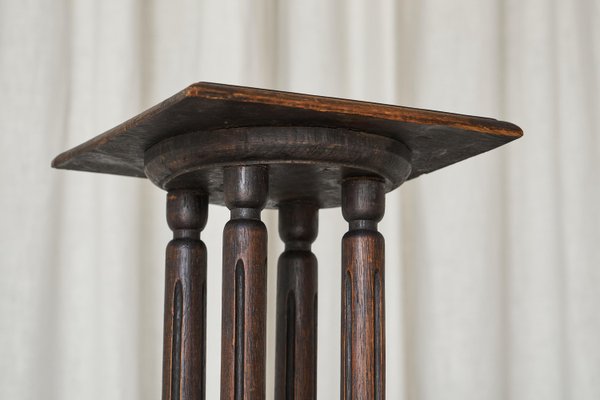 Antique Late 19th Century Pedestal in Oak, 1890s-FEW-2024237