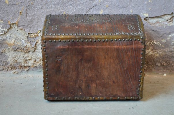 Antique Leather and Wood Trunk-AIU-1737337