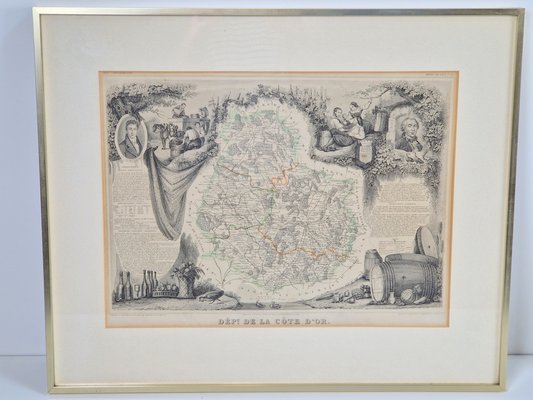 Antique Levasseur La Marne & Cote d'Or Wine Maps, 1852, Set of 2-AXJ-1761113