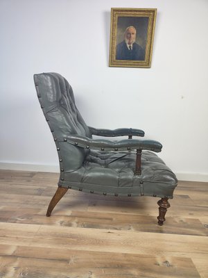 Antique Library Chair in Leather, 1860s-ZCH-1806783