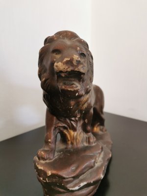 Antique Lion Figure in Plaster-OZE-1407170