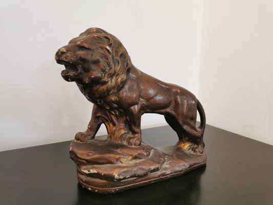 Antique Lion Figure in Plaster-OZE-1407170