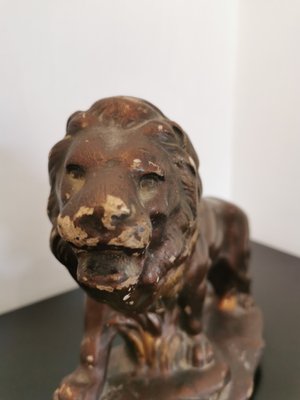 Antique Lion Figure in Plaster-OZE-1407170