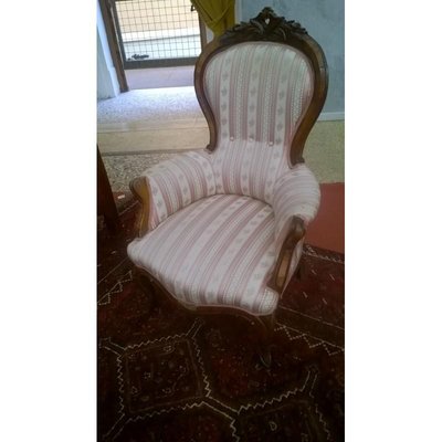 Antique Louis Philippe Walnut Armchair-RAQ-687580