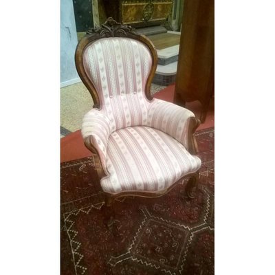 Antique Louis Philippe Walnut Armchair-RAQ-687580