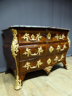 Antique Louis XV Marquetry Tomb Chest of Drawers-WSV-605376