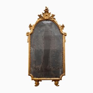 Antique Louis XV Neapolitan Mirror in Golden and Carlied Wood-KKK-1215116