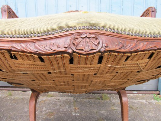 Antique Louis XV Style Carved Oak Armchair, 19th Century-EA-1251527