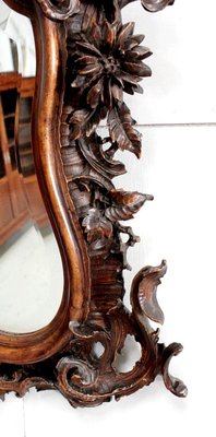 Antique Louis XV Style Solid Walnut Rocaille Mirror, 1900s-RVK-728032