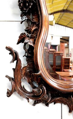 Antique Louis XV Style Solid Walnut Rocaille Mirror, 1900s-RVK-728032