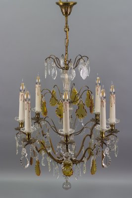 Antique Louis XVI Crystal Glass and Brass Chandelier-KEG-1080153