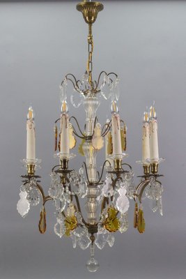 Antique Louis XVI Crystal Glass and Brass Chandelier-KEG-1080153