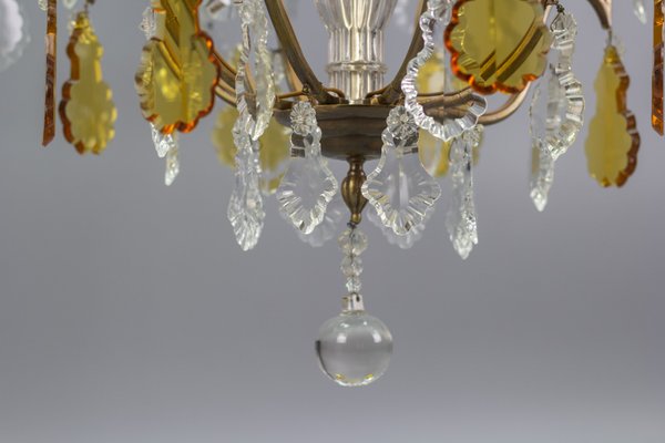 Antique Louis XVI Crystal Glass and Brass Chandelier-KEG-1080153