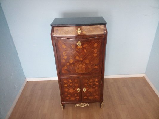 Antique Louis XVI French Secretaire with Brass Applique-BZF-1291851