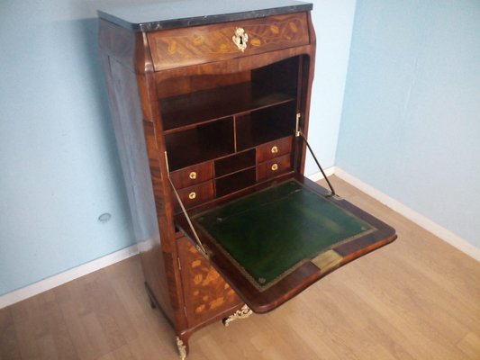 Antique Louis XVI French Secretaire with Brass Applique-BZF-1291851