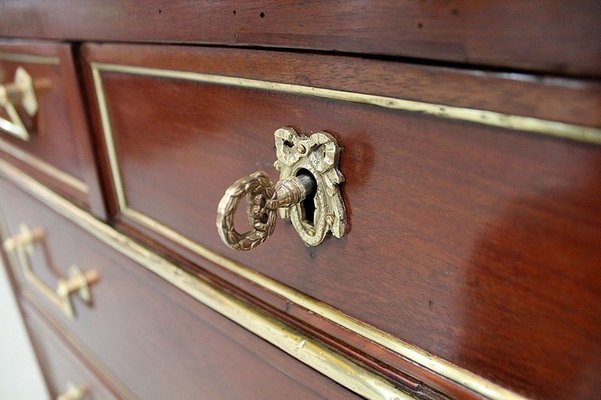 Antique Louis XVI Mahogany Chest of Drawers, Late 18th Century-RVK-885684