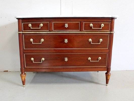 Antique Louis XVI Mahogany Chest of Drawers, Late 18th Century-RVK-885684