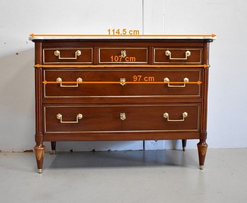 Antique Louis XVI Mahogany Chest of Drawers, Late 18th Century-RVK-885684