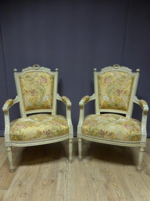 Antique Louis XVI Style Armchairs, Set of 2-WSV-605292