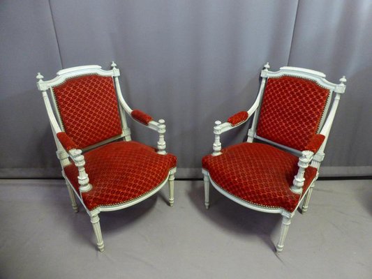 Antique Louis XVI Style Armchairs, Set of 2-WSV-605469