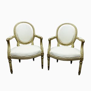 Antique Louis XVI Style Armchairs, Set of 2-WSV-605412