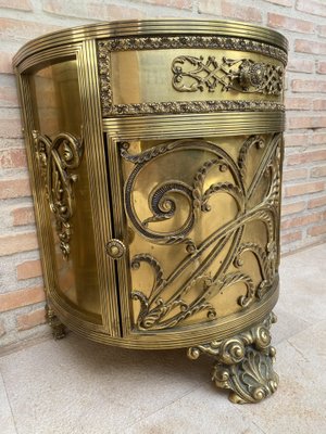 Antique Louis XVI Style Bronze and Brass Showcases or Nightstands, 1890s, Set of 2-NOU-1779651