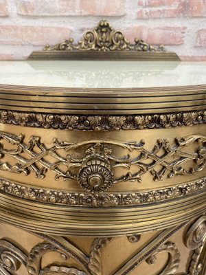 Antique Louis XVI Style Bronze and Brass Showcases or Nightstands, 1890s, Set of 2-NOU-1779651