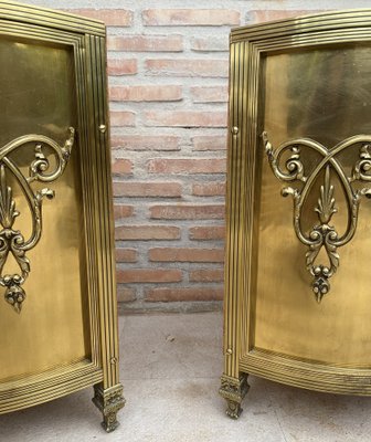 Antique Louis XVI Style Bronze and Brass Showcases or Nightstands, 1890s, Set of 2-NOU-1779651