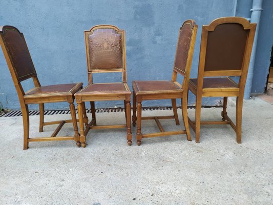 Antique Louis XVI Style Dining Chairs, Set of 4-EAD-736036