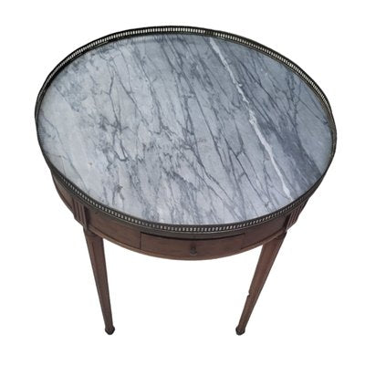 Antique Louis XVI Style Side Table with Removable Trays and Drawer with Gilt Bronze Edges & Marble Top-TCS-1783383