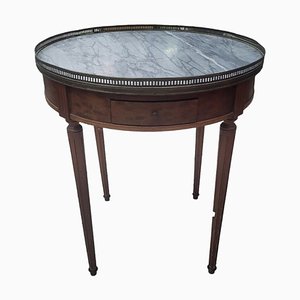 Antique Louis XVI Style Side Table with Removable Trays and Drawer with Gilt Bronze Edges & Marble Top-TCS-1783383