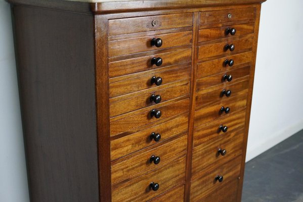 Antique Mahogany and Marble Dentist Cabinet, Amsterdam, 1920s-XO-1107741