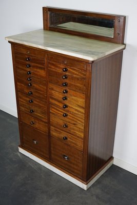 Antique Mahogany and Marble Dentist Cabinet, Amsterdam, 1920s-XO-1107741