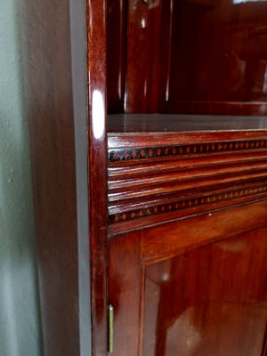 Antique Mahogany Corner Cabinet with Inlaid Intarsia-UWE-694644