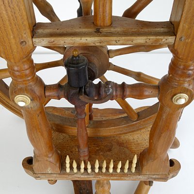 Antique Majestic Spinning Wheel in Ebony Wood-RY-659618