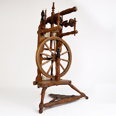 Antique Majestic Spinning Wheel in Ebony Wood-RY-659618