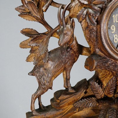 Antique Mantel Clock with Herdsman Family, Goats and Cows-KJP-1149264