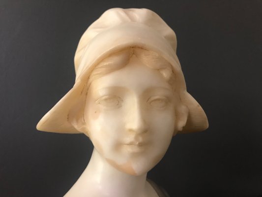 Antique Marble and Alabaster Bust by Gustave van Vaerenbergh-XQY-725969