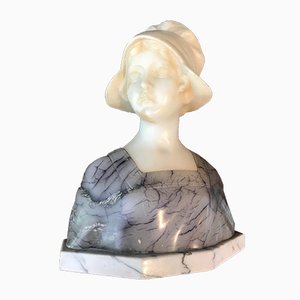 Antique Marble and Alabaster Bust by Gustave van Vaerenbergh-XQY-725969