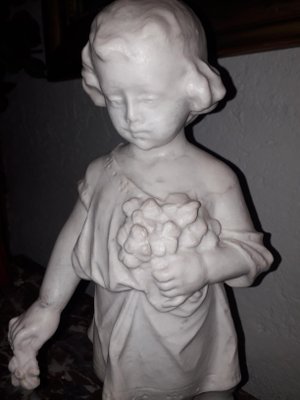 Antique Marble Child Sculpture-AKA-694657